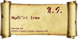 Nyári Irma névjegykártya